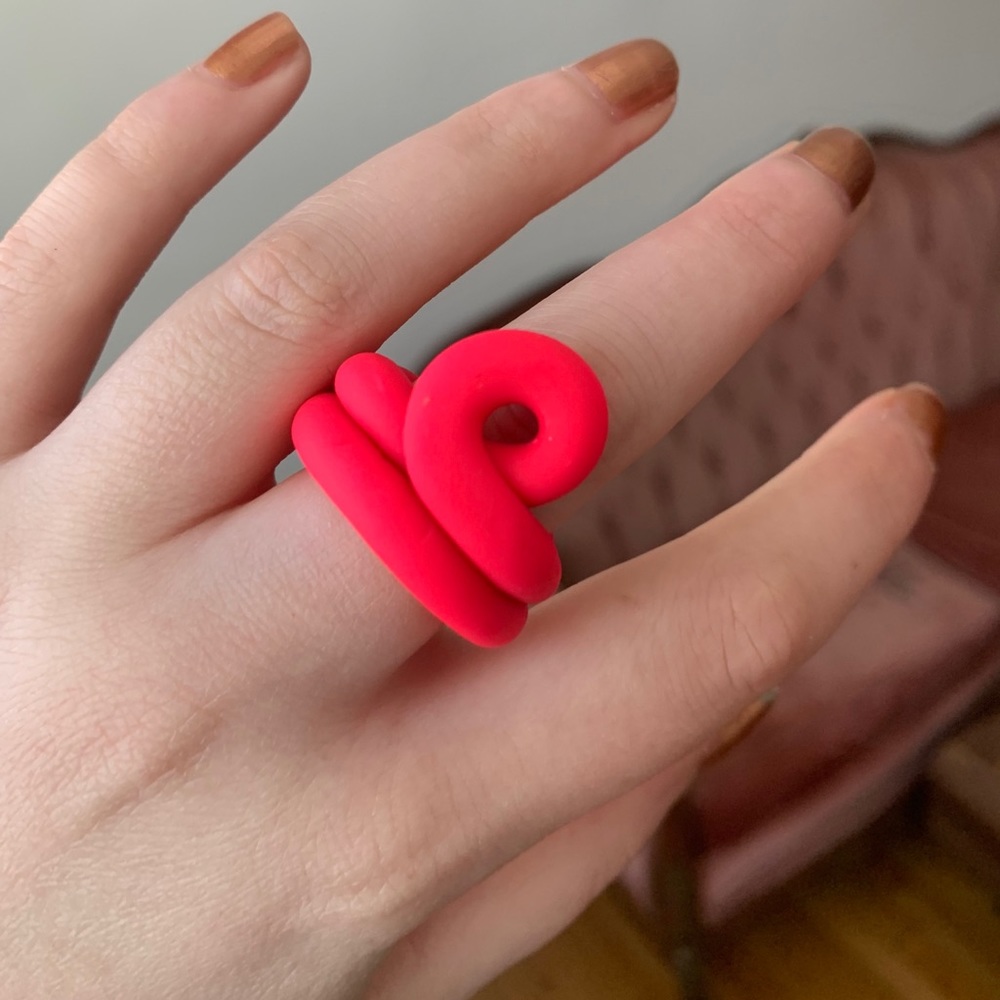 FREE ADD ON Handmade Pink Statement Ring - size 7